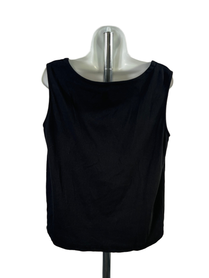 J Jill Women's Black Rounded V Neck Sleeveless Tank Top - XL image 2