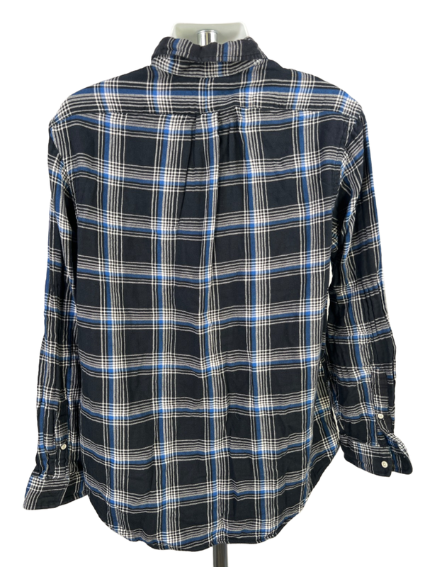 Ralph Lauren Men's Black/Blue Plaid Long Sleeve Button Up Flannel Shirt - XL image 2