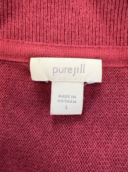 Pure J.Jill Women's Red 3/4 Sleeve V-Neck Sweater - L image 3