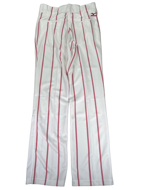 Mizuno Men's White/Red Pinstripe Pro Snap Button Baseball Pants - L image 2