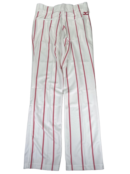 Mizuno Men's White/Red Pinstripe Pro Snap Button Baseball Pants - L image 2