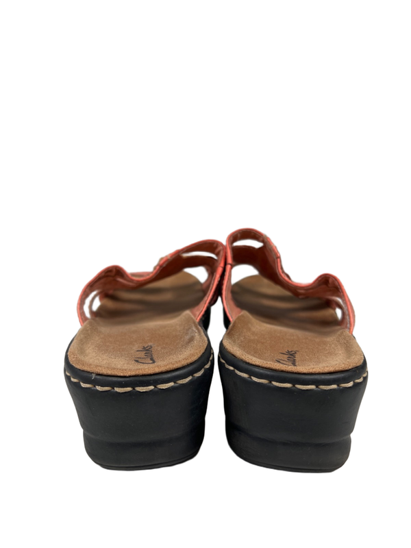 Clarks Women's Pink Lexi Myrtle Floral Beaded Slide On Sandals - 10 Extra Wide image 4