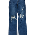 Vervet Women's Dark Wash Distressed Straight Denim Jeans - 26