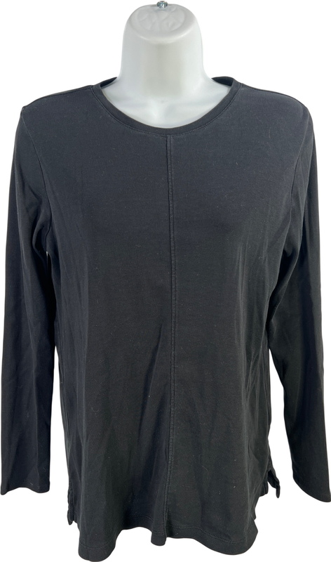 J.Jill Women’s Black Crewneck Long Sleeve High-Low Shirt - S