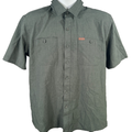 Orvis Men's Green Woven Short Sleeve Button Up Tech Shirt - M