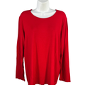 Chico's Women's Red Ultimate Scoop Neck Long Sleeve Tee Shirt - 3/US XL
