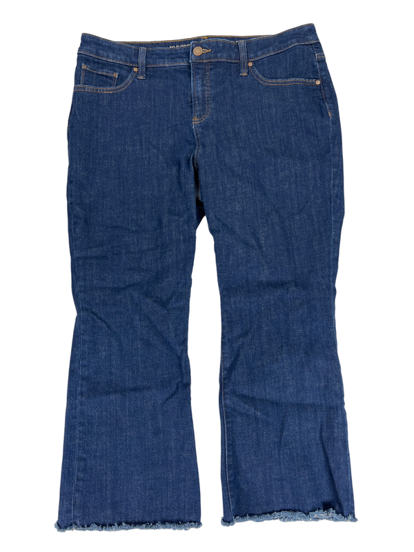 Chico's Women's Dark Wash So Slimming Girlfriend Kick Flare Jeans - 12 Petite