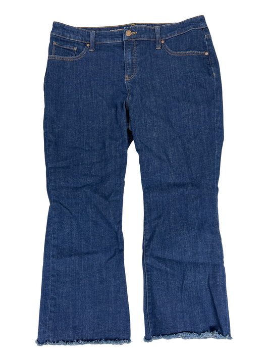 Chico's Women's Dark Wash So Slimming Girlfriend Kick Flare Jeans - 12 Petite