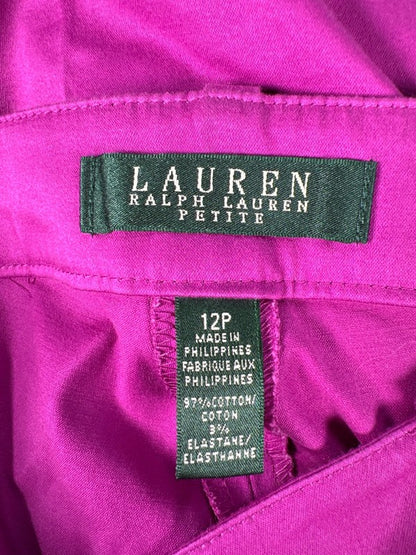 Lauren Ralph Lauren Women's Purple Side Zip Snap Button Dress Pants - 12 Petite image 3