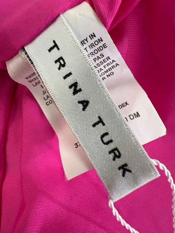 Trina Turk Women's Pink Fan Faire Ruffle Plunge One Piece Swimsuit - 14 image 3