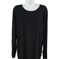 Chico's Women's Black Scoop Neck Long Sleeve Tee Shirt - 3/US XL