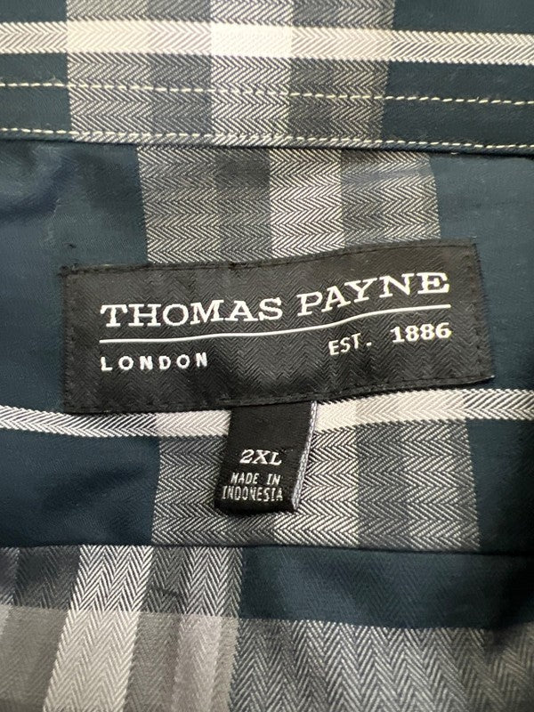 Thomas Payne Men's Gray/Blue Plaid Long Sleever Button Up Shirt - 2XL image 3