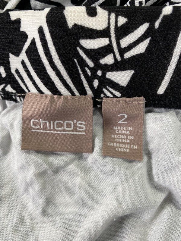 Chico's Women's Black/White Geometric Pull On Layered Skirt - 2/US L image 3
