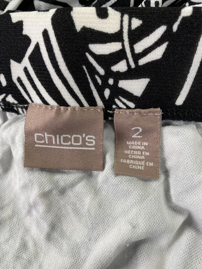 Chico's Women's Black/White Geometric Pull On Layered Skirt - 2/US L image 3