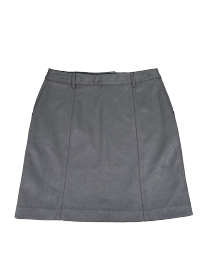 White House Black Market Women's Gray Faux Suede Pencil Mini Skirt - 2 image 2