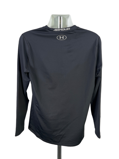 Under Armour Men's Black Coldgear Fitted Long Sleeve Crewneck Shirt - XL image 2