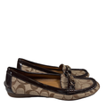 Coach Women's Brown Fortunata Patent Leather Logo Slip On Loafers - 38.5/US 8.5