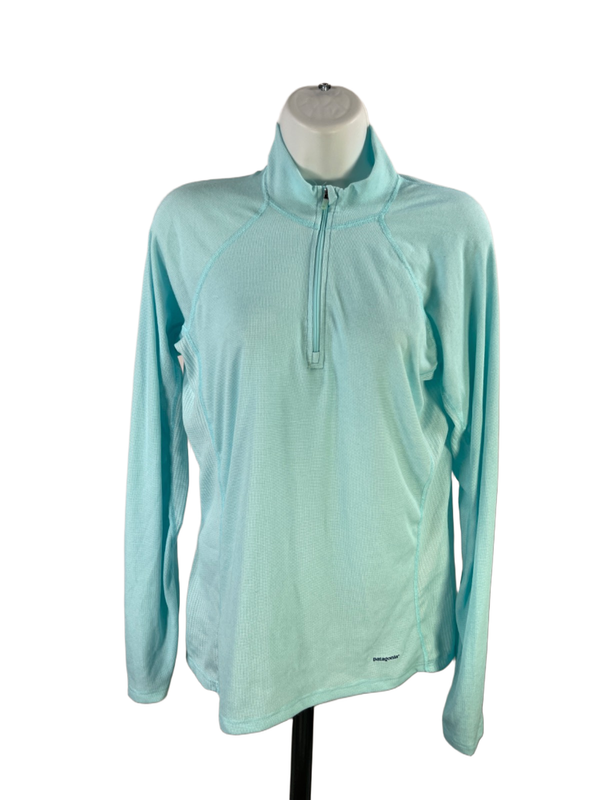 Patagonia Women’s Blue Capilene 1/4 Zip Long Sleeve Base Layer Shirt - L
