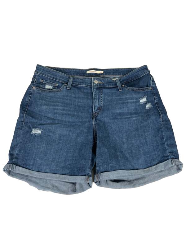 Levi's Women's Medium Wash Classic Distressed Denim Shorts - 16W Plus