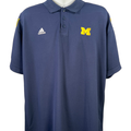 Adidas Men's Blue/Yellow University Of Michigan Short Sleeve Polo Shirt - XL