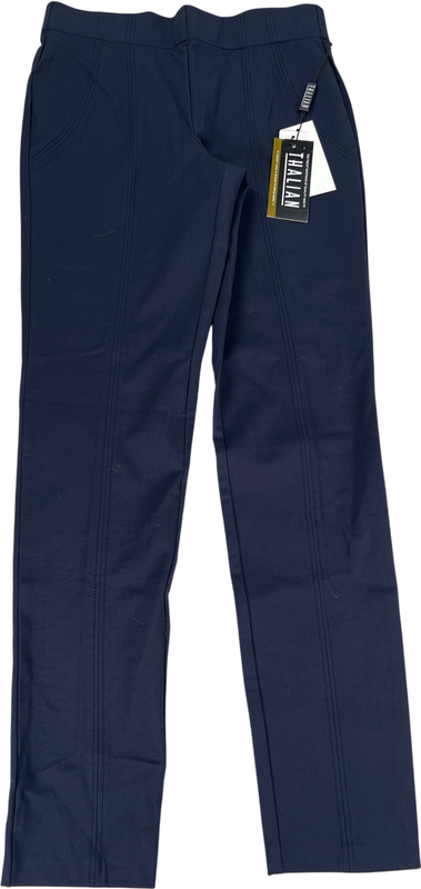 Thalian Women’s Navy Blue Stretch Pull On Slim Leg Pants - 2