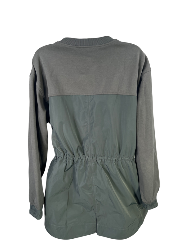 Athleta Women's Green Triumph Hybrid Long Sleeve Crewneck Sweatshirt - L image 2