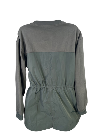 Athleta Women's Green Triumph Hybrid Long Sleeve Crewneck Sweatshirt - L image 2