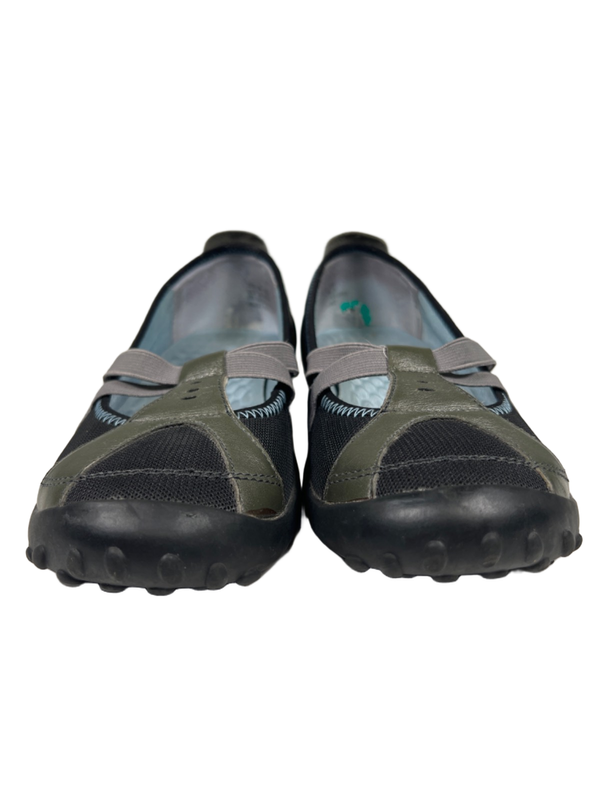 Privo By Clarks Women's Gray Leather Strappy Slip On Mary Jane Comfort Flats - 8 image 2