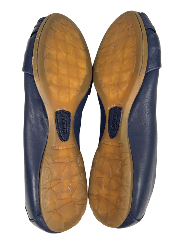 Born Women's Blue Lilly Leather Slip On Ballet Flats - 7.5 image 7