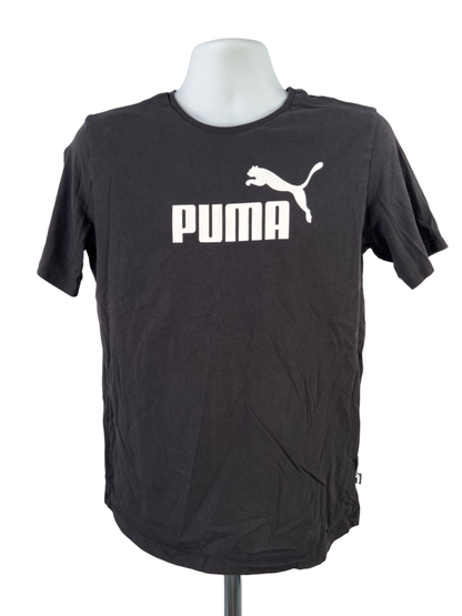 Puma Men's Black/White Graphic Logo Short Sleeve Tee Shirt - M