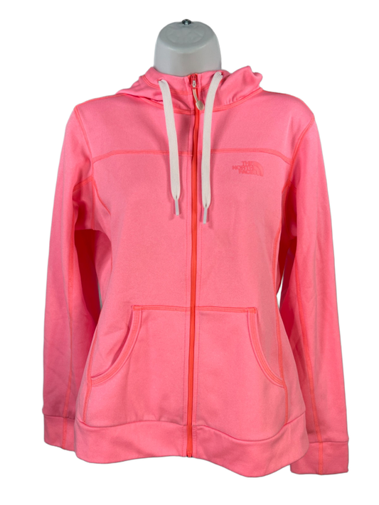 The North Face Women's Bright Pink Fleece Lined Full Zip Sweatshirt Jacket - S