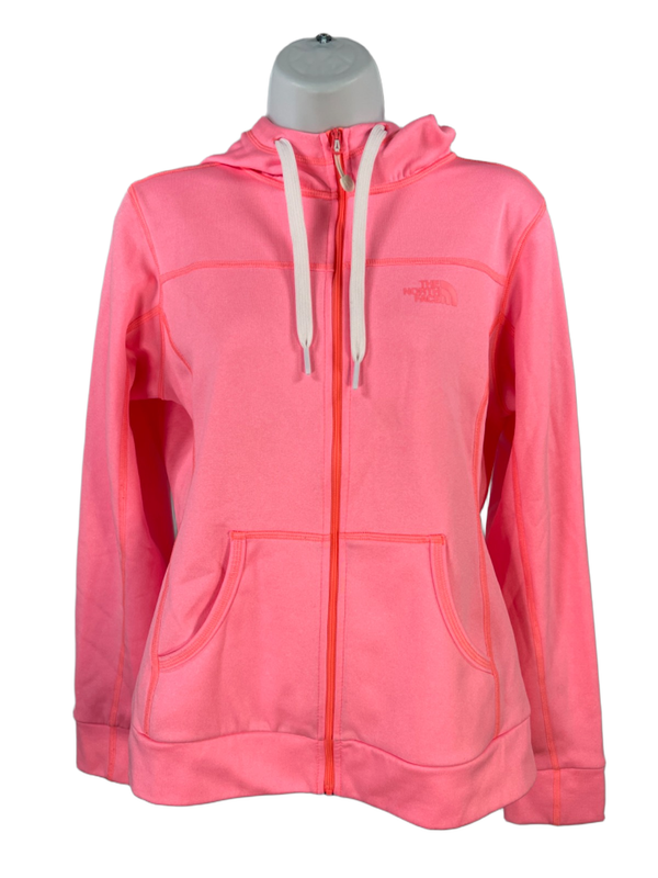 The North Face Women's Bright Pink Fleece Lined Full Zip Sweatshirt Jacket - S