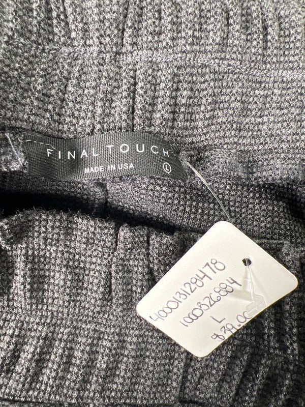Final Touch Women's Gray Waffle Knit Pull On Midi Skirt - L image 3