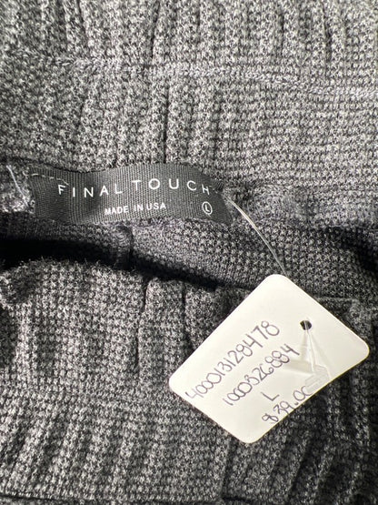 Final Touch Women's Gray Waffle Knit Pull On Midi Skirt - L image 3