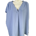 Banana Republic Women's Blue Short Sleeve V Neck Blouse - XXL