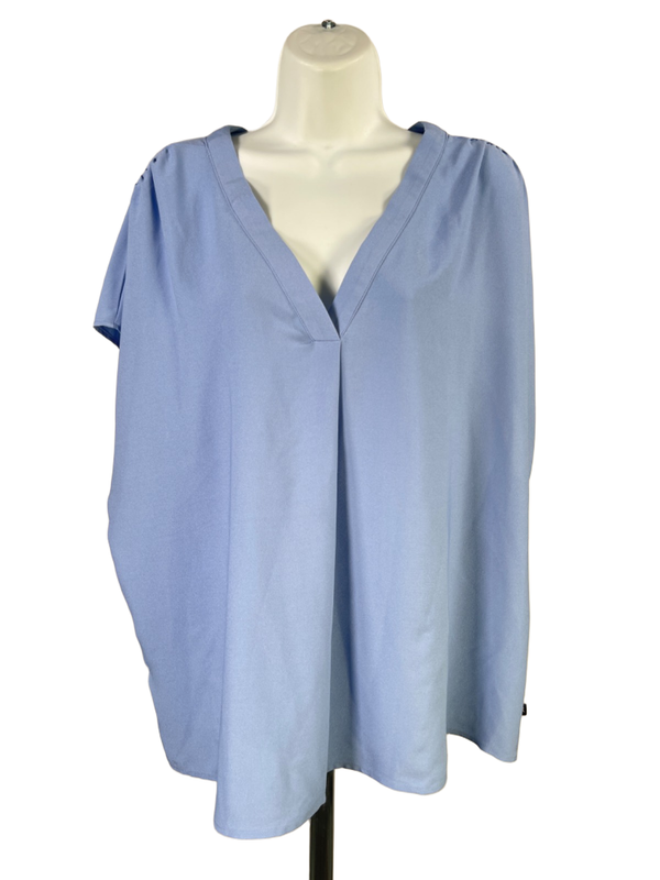 Banana Republic Women's Blue Short Sleeve V Neck Blouse - XXL