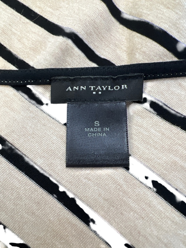 Ann Taylor Women's Beige/Black Striped Sleeveless Shift Dress - S image 3