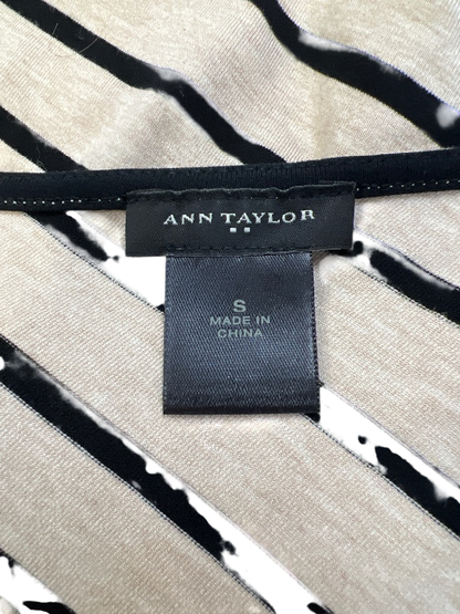 Ann Taylor Women's Beige/Black Striped Sleeveless Shift Dress - S image 3