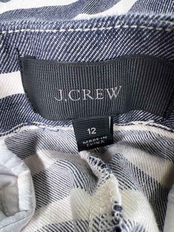 J.Crew Women's Blue/White Striped Cotton Casual Shorts - 12 image 3