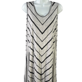 Comfy USA Women's Gray Striped Sleeveless Coverup Dress - L
