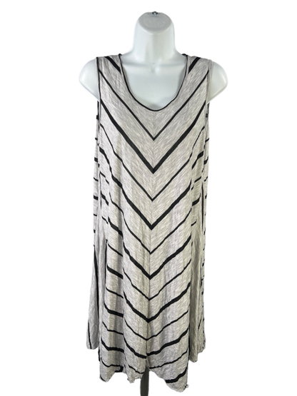 Comfy USA Women's Gray Striped Sleeveless Coverup Dress - L