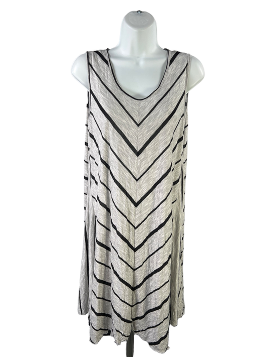 Comfy USA Women's Gray Striped Sleeveless Coverup Dress - L