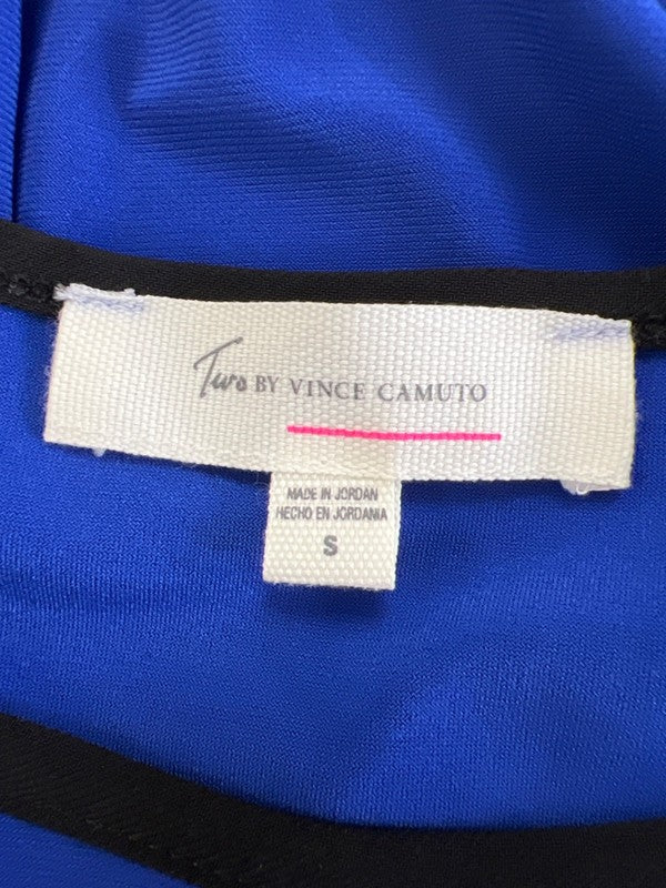 Two By Vince Camuto Women's Blue/Black Split Shoulder Short Sleeve Blouse - S image 3