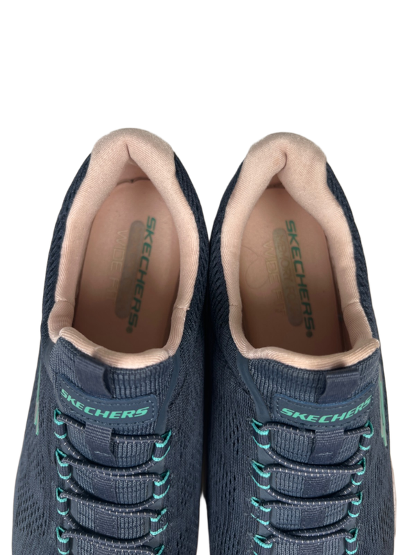Skechers Women's Blue Summits Fun Flair Mesh Bungee Lace Slip On Shoes - 8 Wide image 3