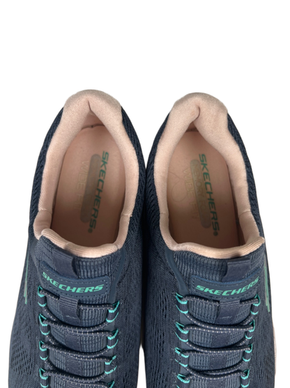 Skechers Women's Blue Summits Fun Flair Mesh Bungee Lace Slip On Shoes - 8 Wide image 3