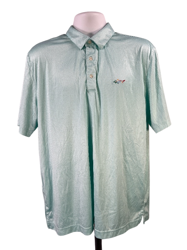 Greg Norman Men's Blue PlayDry Short Sleeve Athletic Polo - XL