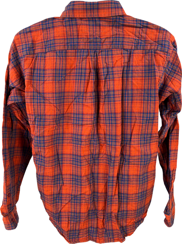 Patagonia Men’s Orange/Blue Plaid Long Sleeve Button Up Shirt - M image 2