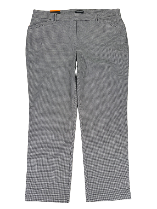 Hilary Radley Women's Black/White Houndstooth Slim Mid Rise Pull On Pants - XXL