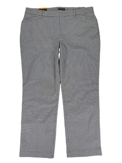 Hilary Radley Women's Black/White Houndstooth Slim Mid Rise Pull On Pants - XXL