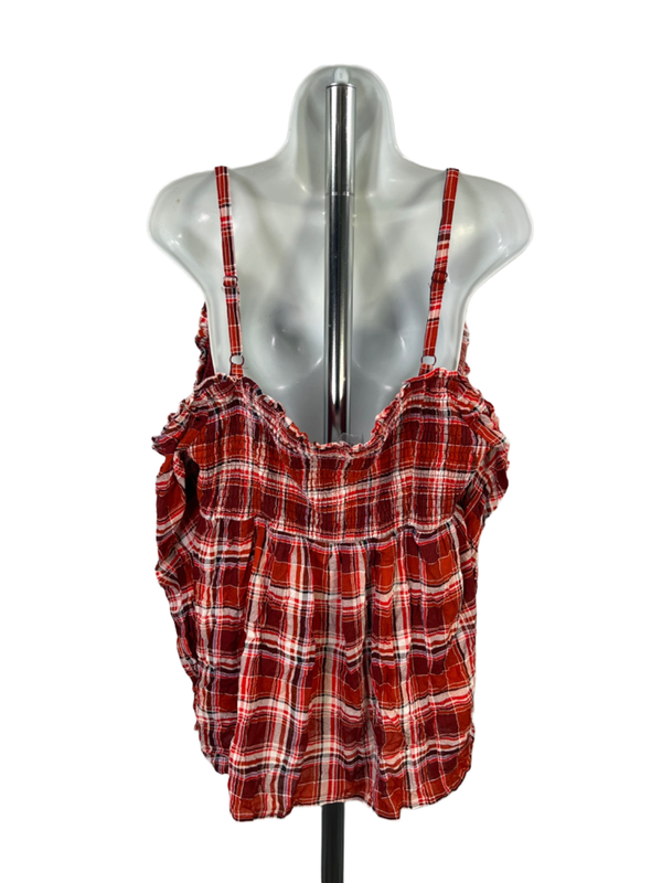 Torrid Women's Red Plaid Coldshoulder Blouse Top - Plus 2X image 2